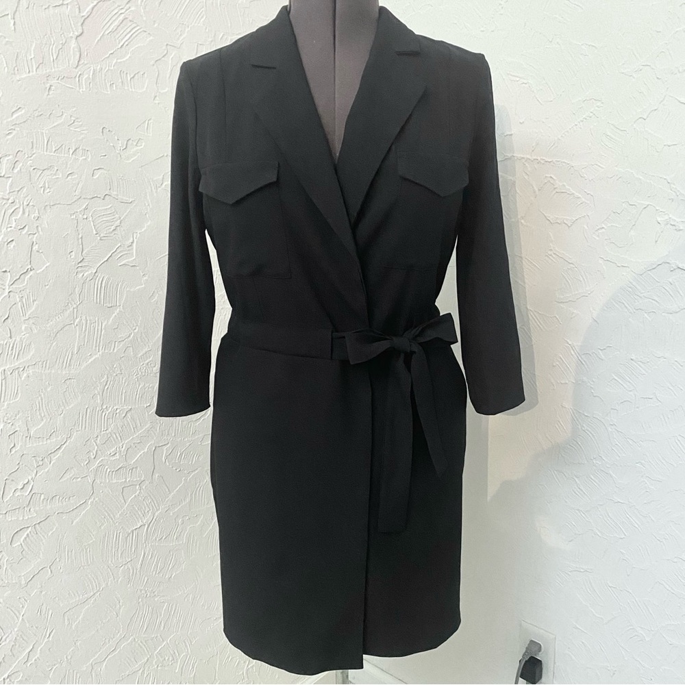 ASOS Black Collared Wrap Dress
